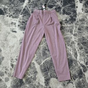 NWT Banana Republic Purple/Pink Striped Pants Size 2 Snatched Waist High Waisted